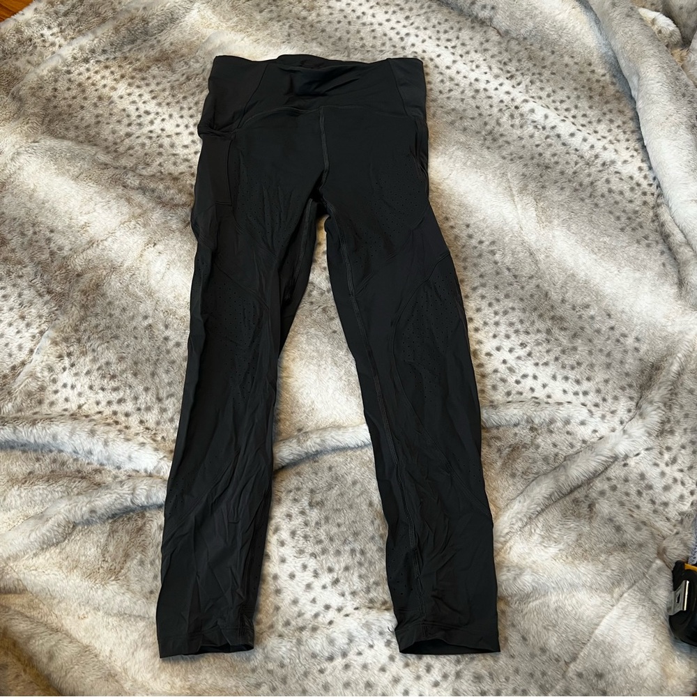 lululemon Charcoal Grey Perforated Leggings